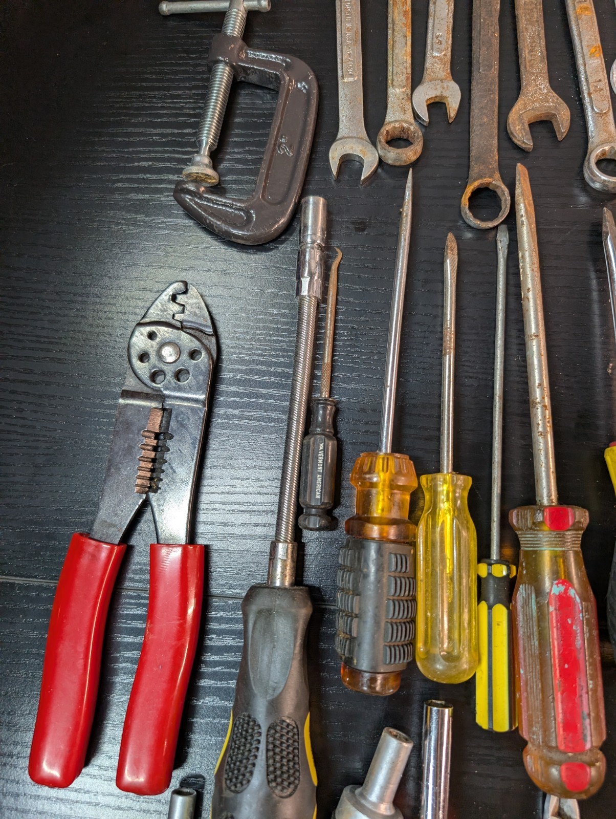 Mixed Hand Tool Lot Wrenches Pliers Screwdrivers Mechanic Garage Tools