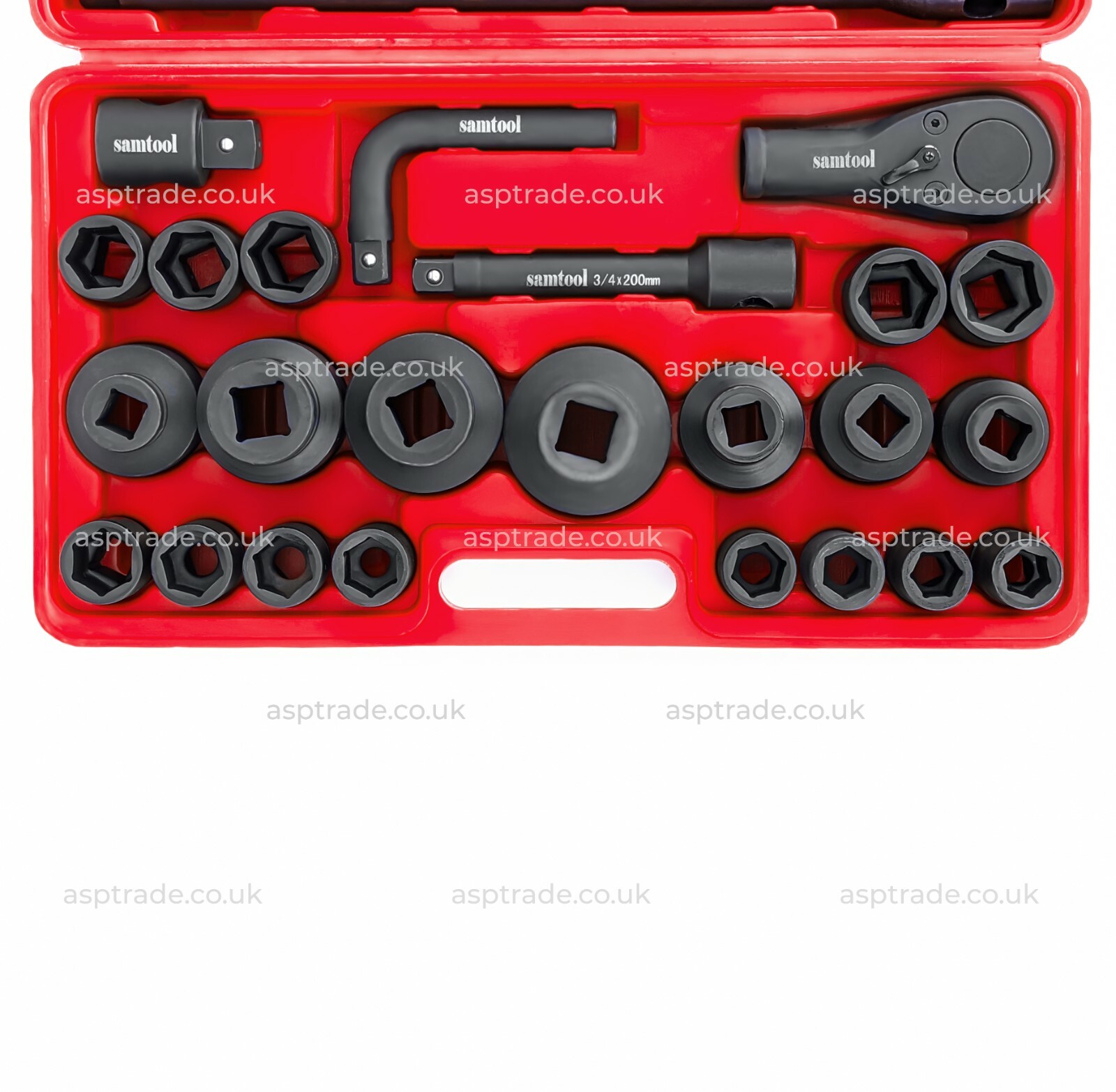 26-pcs 3/4 Inch Drive Metric Deep Impact Socket Set 21-65mm 1 Inch Adapter UK