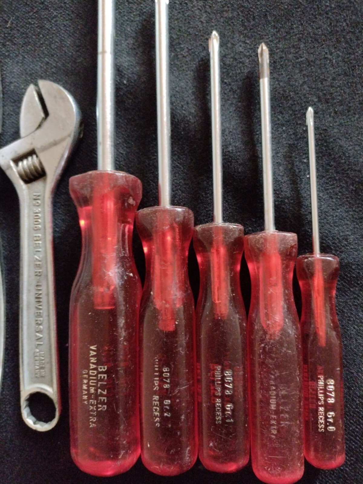 BELZER 8078(GR.3, GR.2, GR.1, GR.0) PHILLIPS SCREWDRIVERS & WRENCH 6″ & Pliers