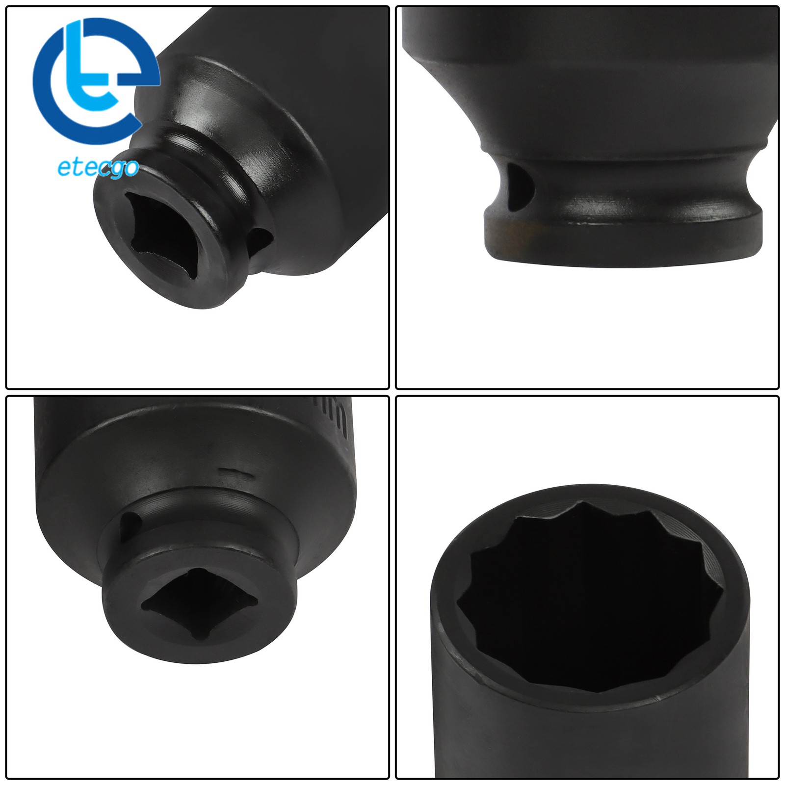 1 Set 1/2″ Drive Deep Spindle Axle Nut Impact Socket Set 8PCS 2 Point