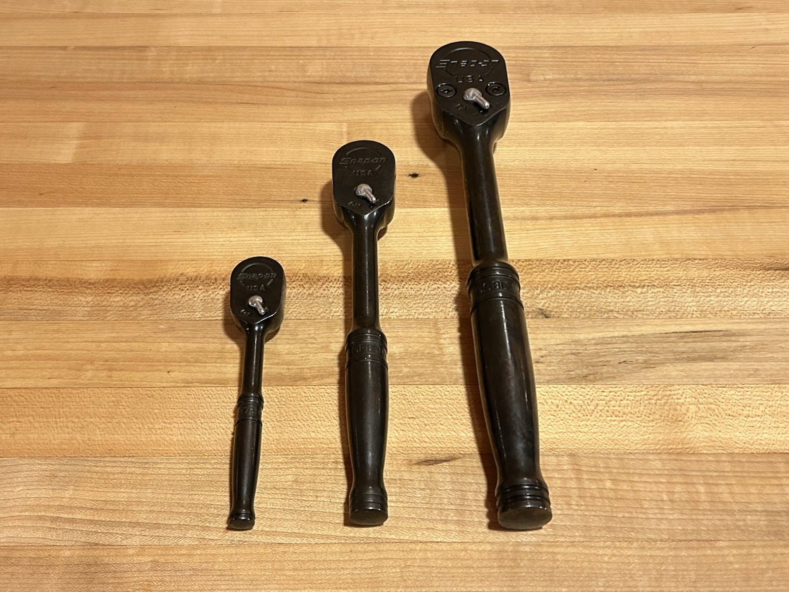Snap-on Tools | 3pc Black Industrial Finish Ratchet Set | GT72 GF80 GS80A | USA