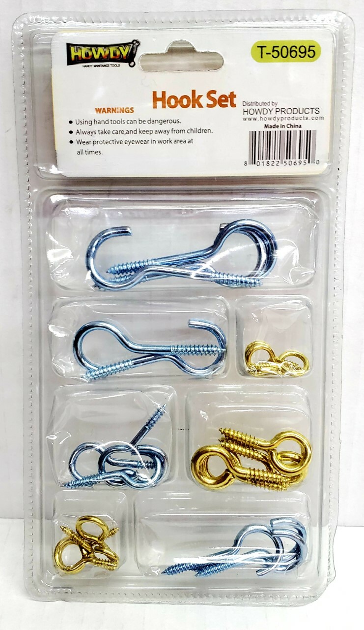 26 pc Hook Set Drywall Ceiling Hang Frames Pictures Gold Silver New # T-50695