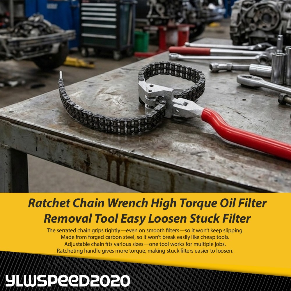 Fittings 60-160mm Heavy-Duty Ratcheting Chain Wrench Oil Filter Change Pipe