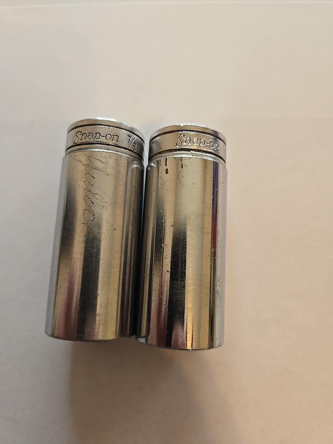 Snap On 3/8″ Drive 7/8″ 6&12PT Chrome Deep Sockets Lot Of 2