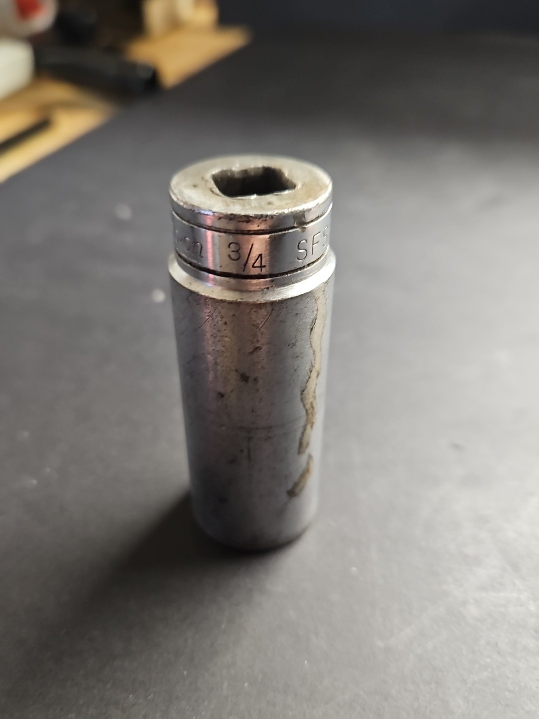 Snap-on SFS241 3/4″ 6pt 3/8″ Drive Deep Socket Vintage Replacement Patinad GUC