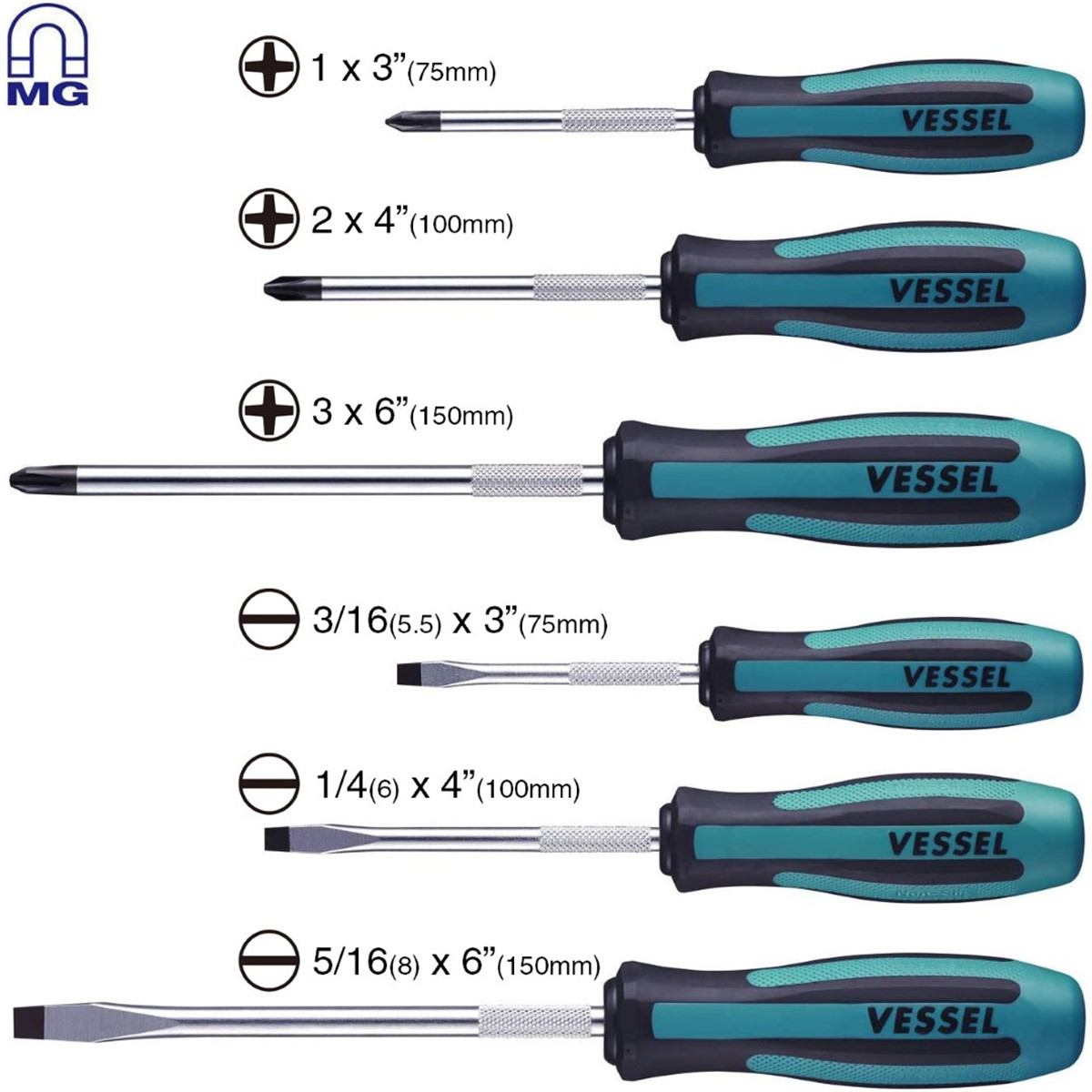 Vessel Tools MEGADORA 900 Series 6pcs Set with Paper Box