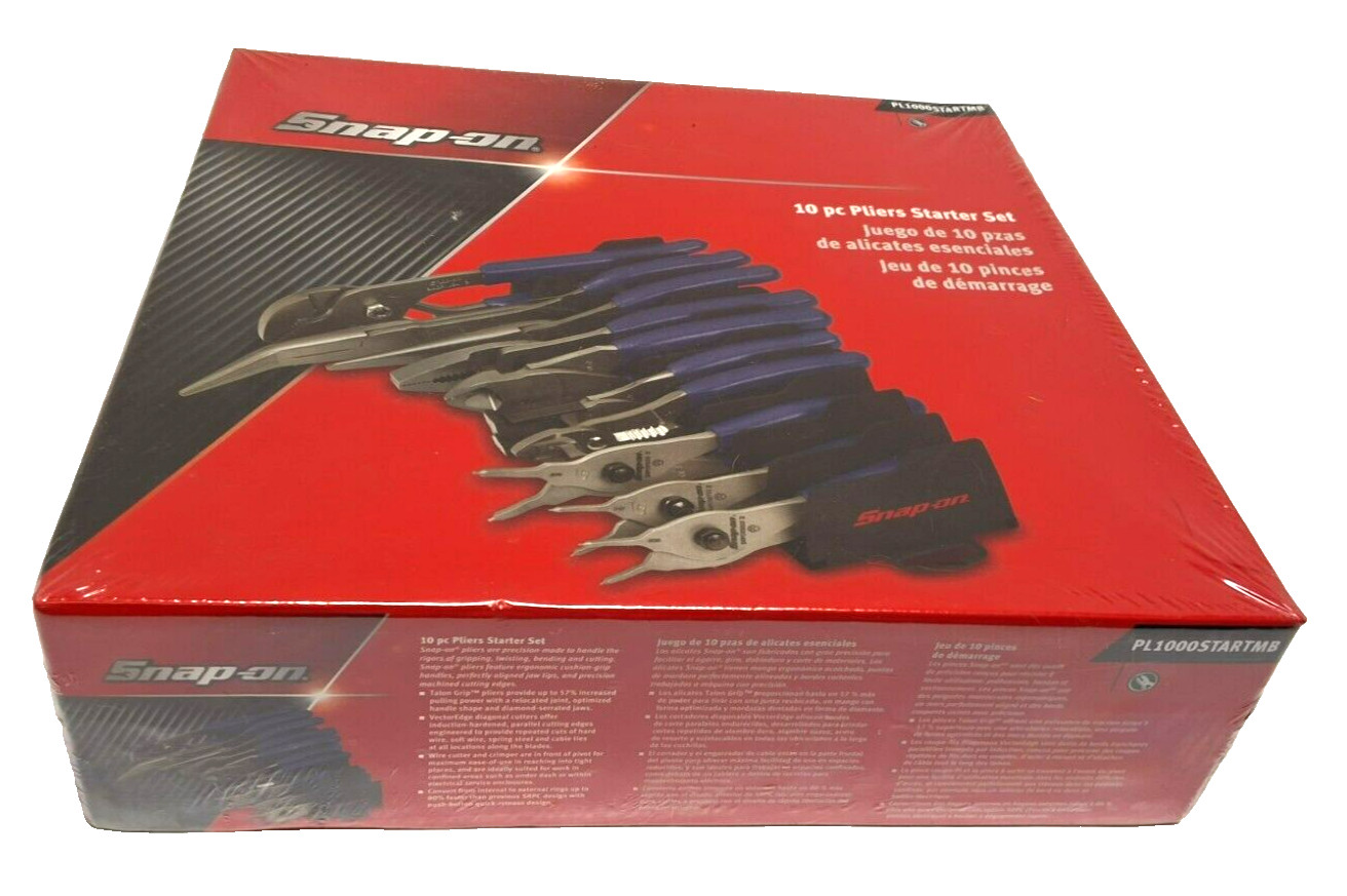 New Snap-on™ PL1000STARTMB 10pc Pliers Starter Set Needle Nose Cutters Crimper
