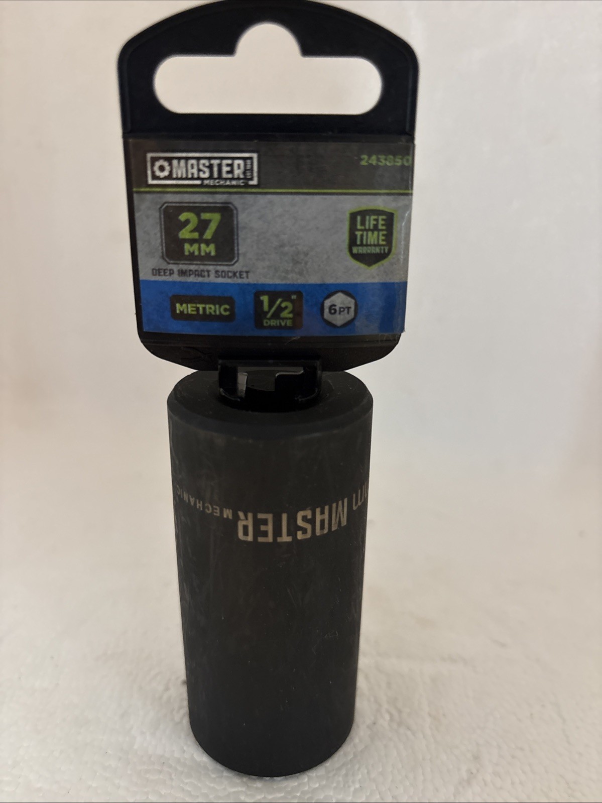 Master Mechanic 243850 1/2 in. Drive x 27mm 6 Point Deep Impact Socket NEW