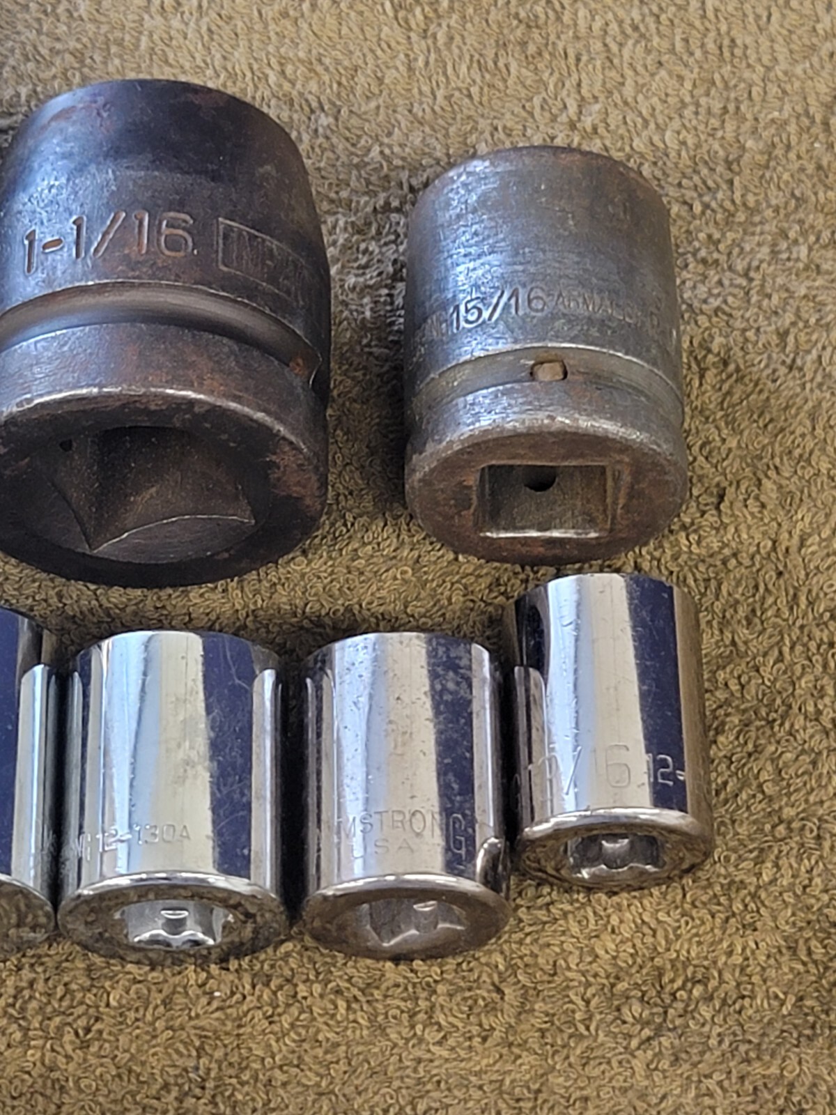 23 Armstrong Impact Socket 1/2 3/4 1″ Drive 1-1/4 1/16 15 7/8 13 9 11/32 Sae Set
