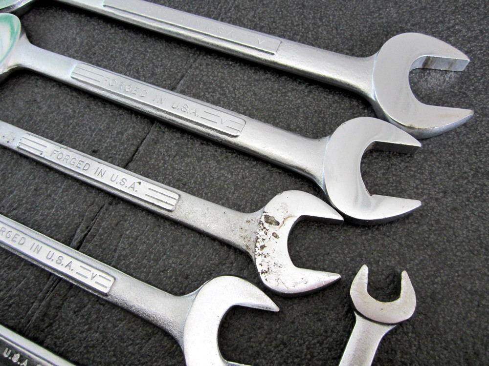 Vintage Craftsman 8pc SAE Open End Wrench Set 3/8″ to 1-1/8″ Made in USA