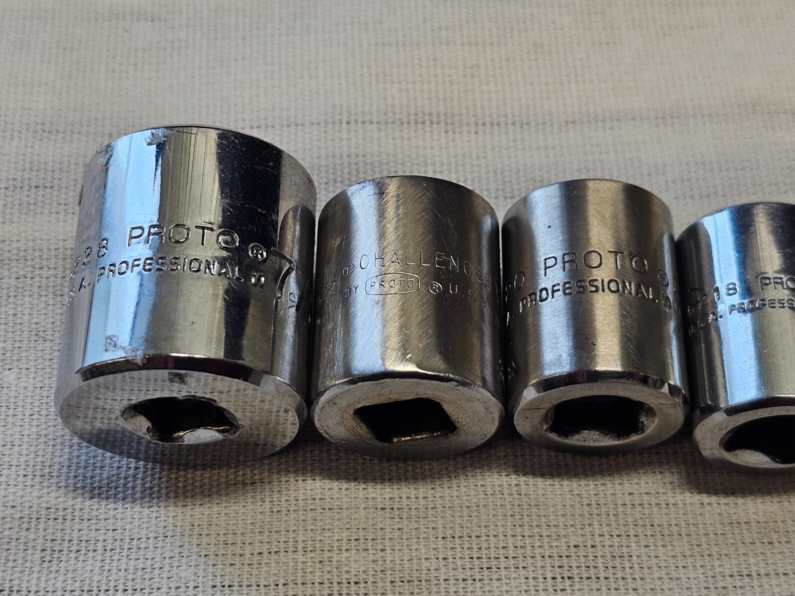 7 Proto Professional Sae Socket Set 3/8″ Drive 7/8 11/16 5/8 9/16 7/16 5/16″ USA