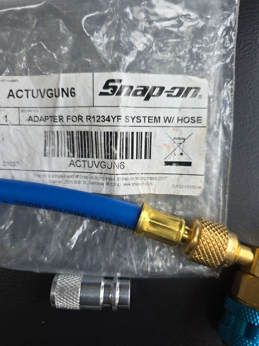 Snap On Tools R1234YF Dye Injection Adapter ACTUVGUN6 ( Air Con )