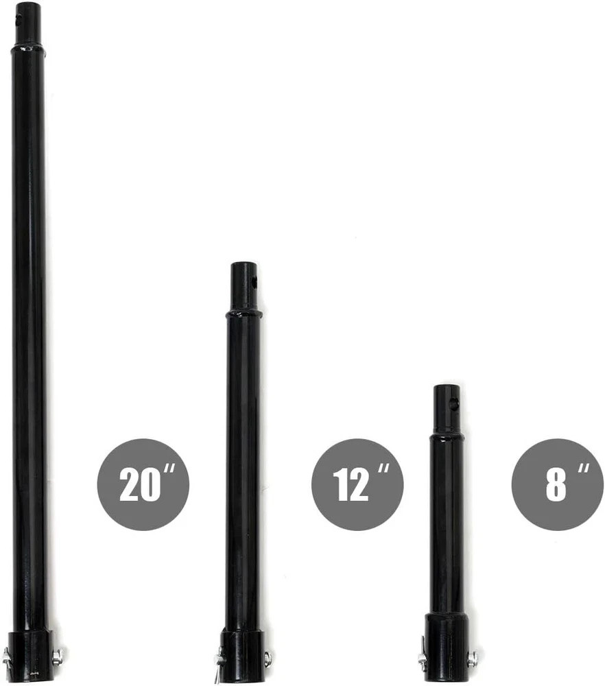 3 Piece Auger Extension Drill Bits 3/4 Inch Post Hole Digger Shaft Adapter Black