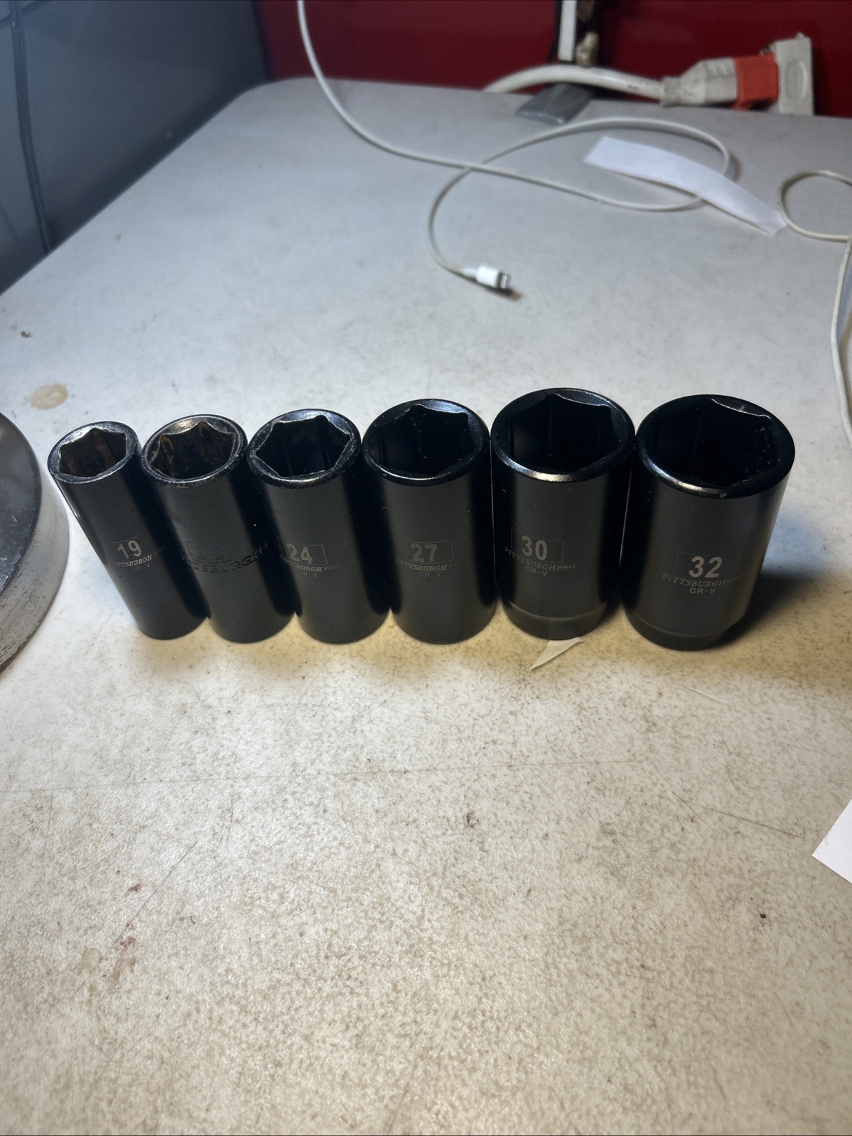Pittsburgh Pro CR-V – Lot Of 6 Deep Impact Large Metric Sockets, 1/2″ drive