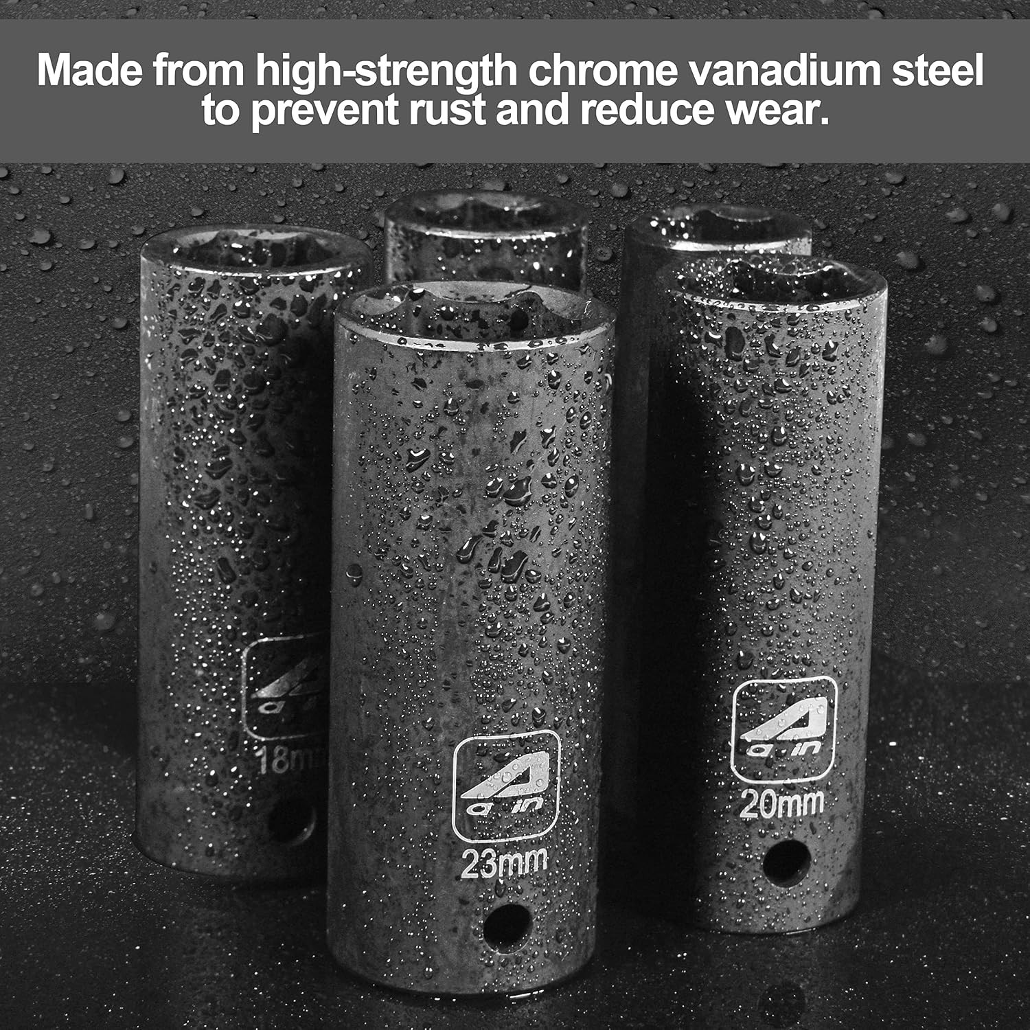 15-Piece 1/2″ Drive Metric Impact Socket Set