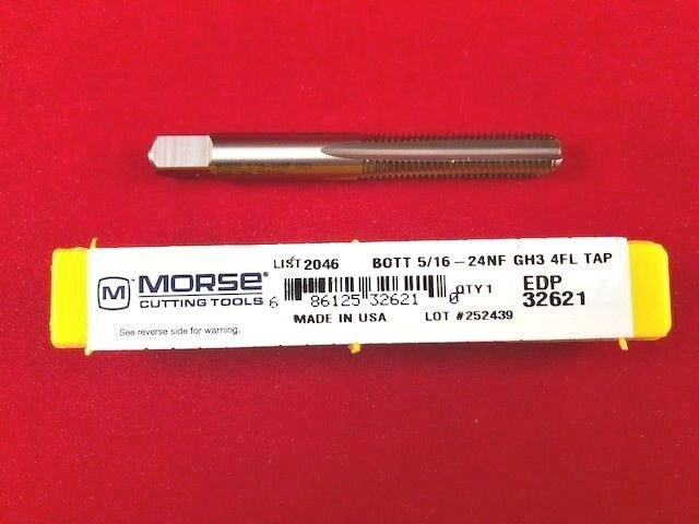 5/16-24 Tap Bottom HSS Morse MT3732621 4FL NF Hand GH3 USA