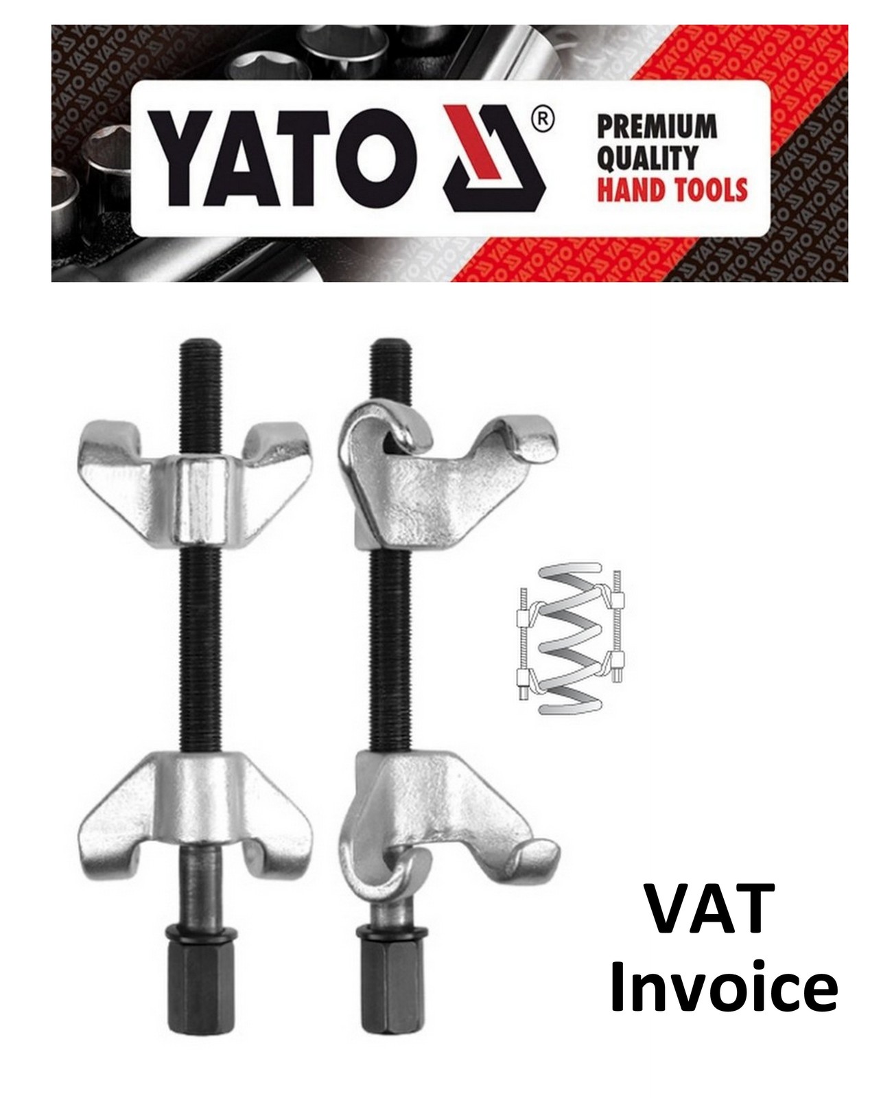 Yato Professional Heavy Duty Coil Spring Clamps Compressor 2pcs 90x200mm YT-0605