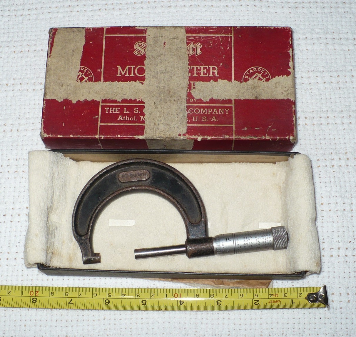 Vintage Starrett Micrometer 436 2 in 1-64 015625