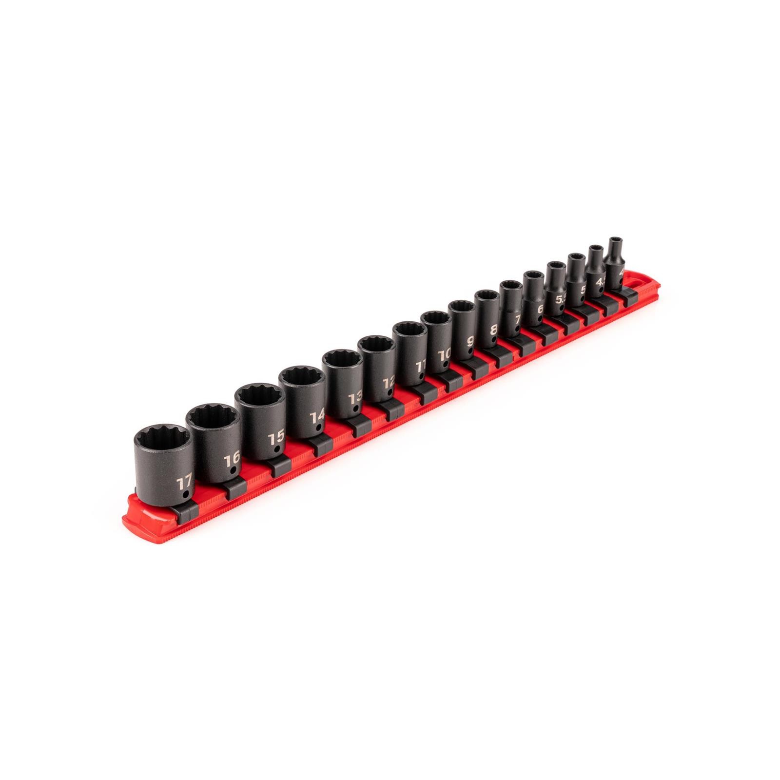 Tekton SID90106 1/4″ Drive 12-Point Impact Socket Set, 16-Piece