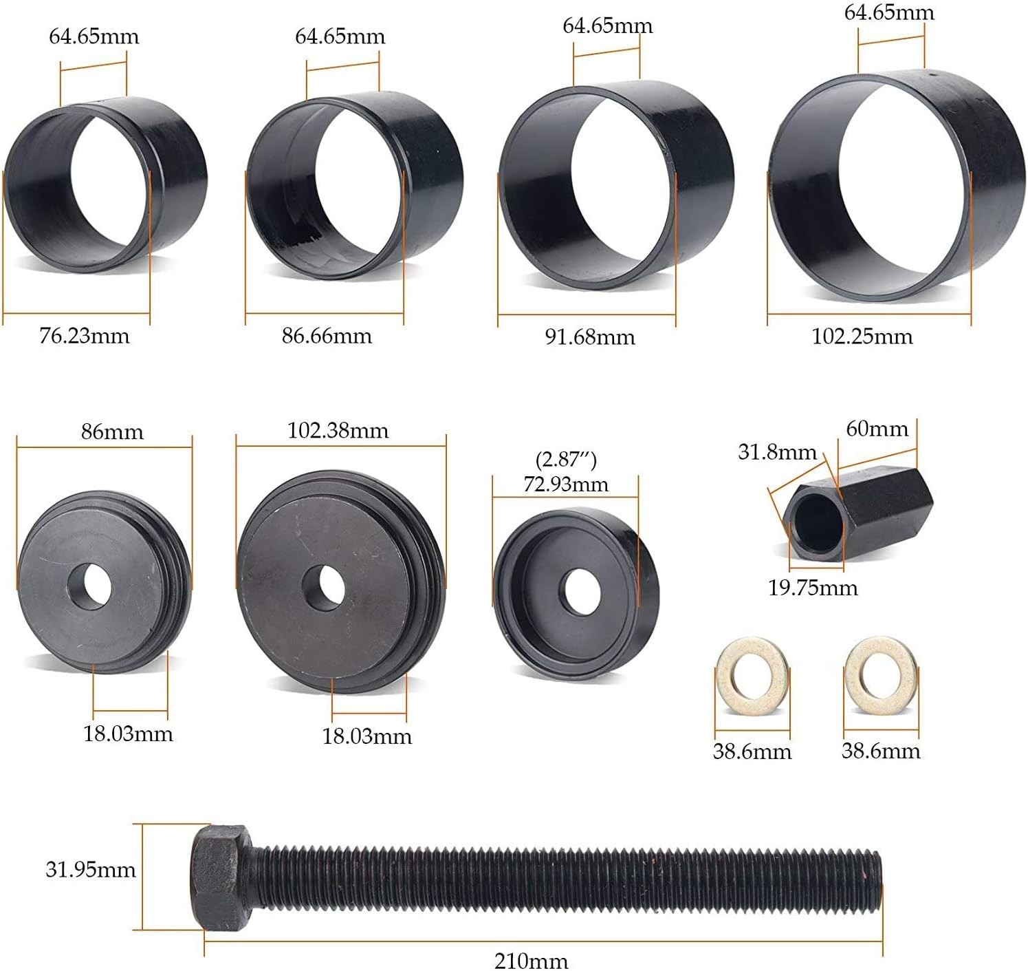 23 Pcs FWD Front Wheel Drive Bearing Adapters Puller Press Replacement…