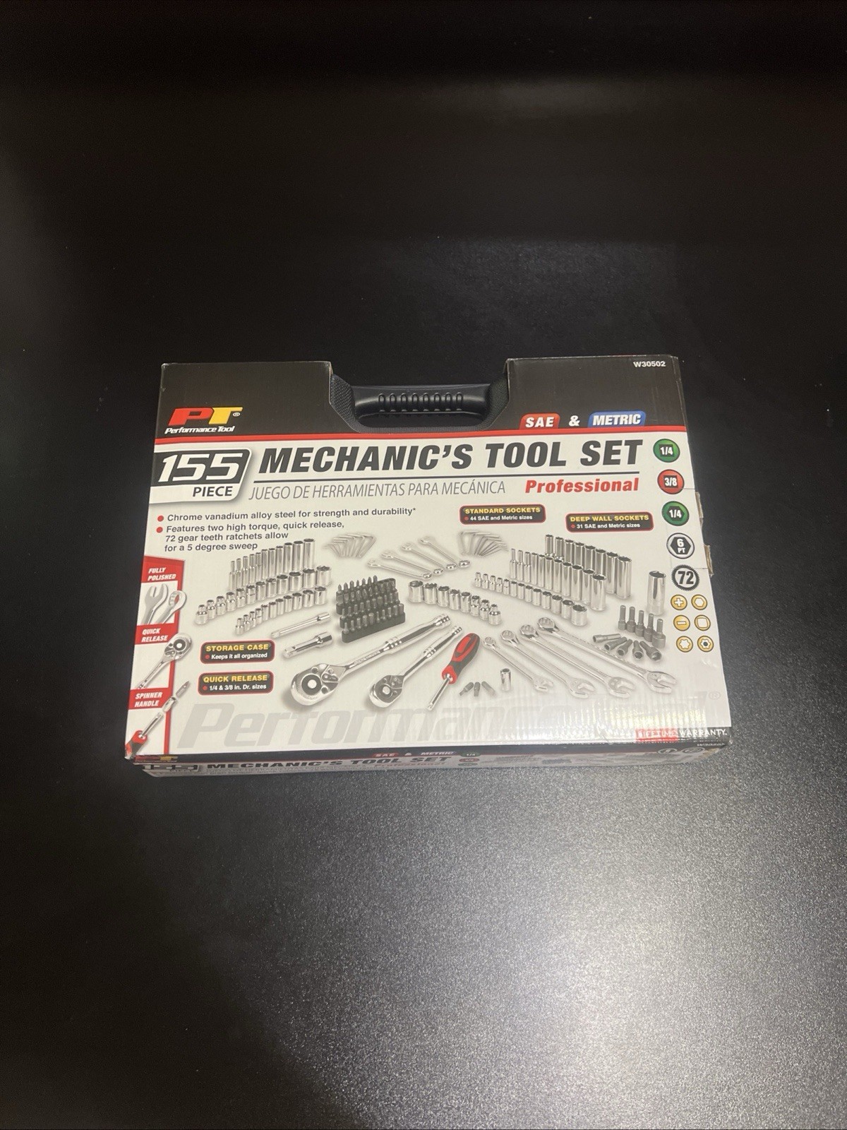 Performance Tool W30502 155-Piece SAE & Metric Mechanic’s Tool Set NEW