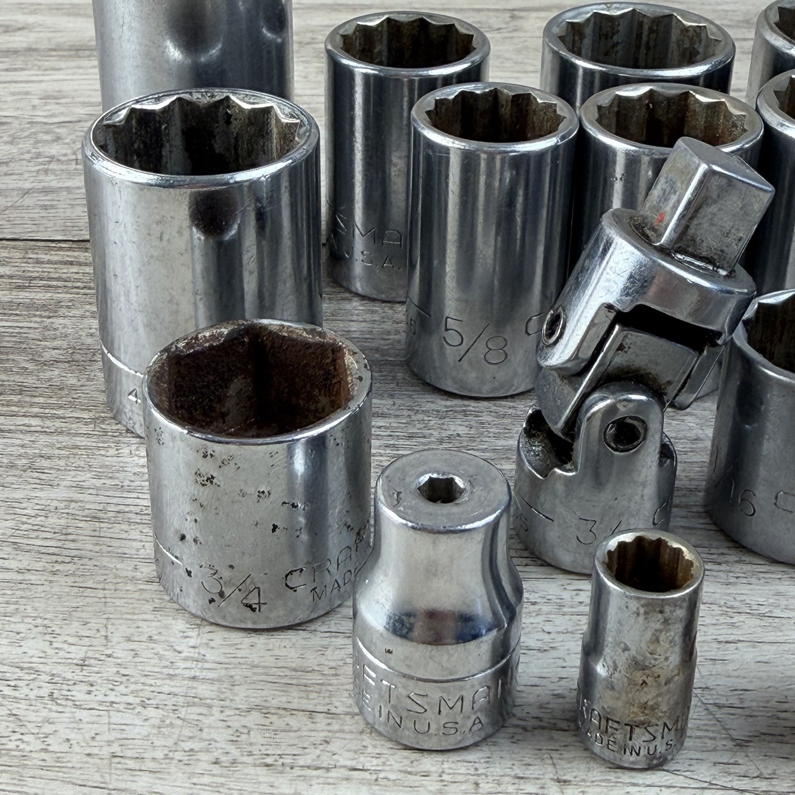 29 CRAFTSMAN -v- Series Socket Lot SAE USA Multiple Size And Drives