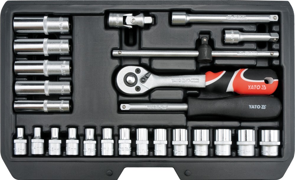YATO YT-14461 Socket wrench ratchet 1/4″ set 25pcs.