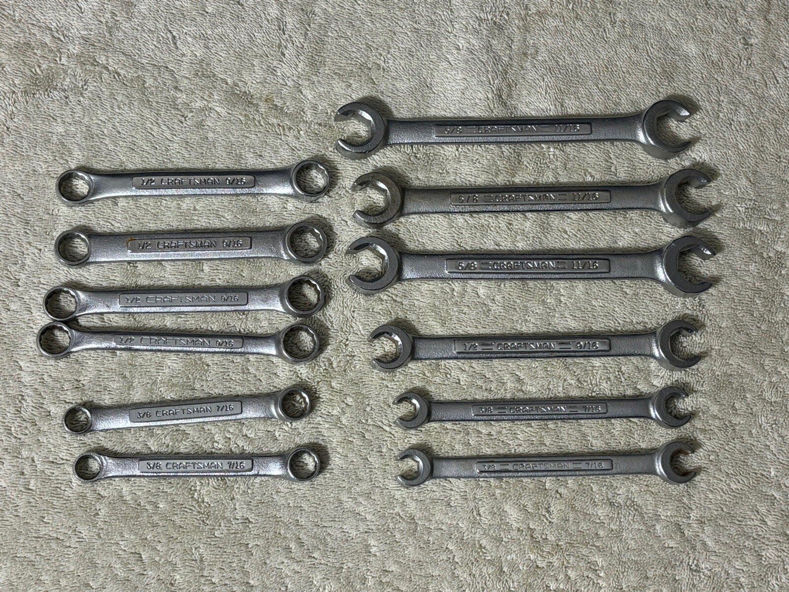 Craftsman Line Wrench 44173 44171 44174 43861 43866 Stubby Box End Tool Lot 12