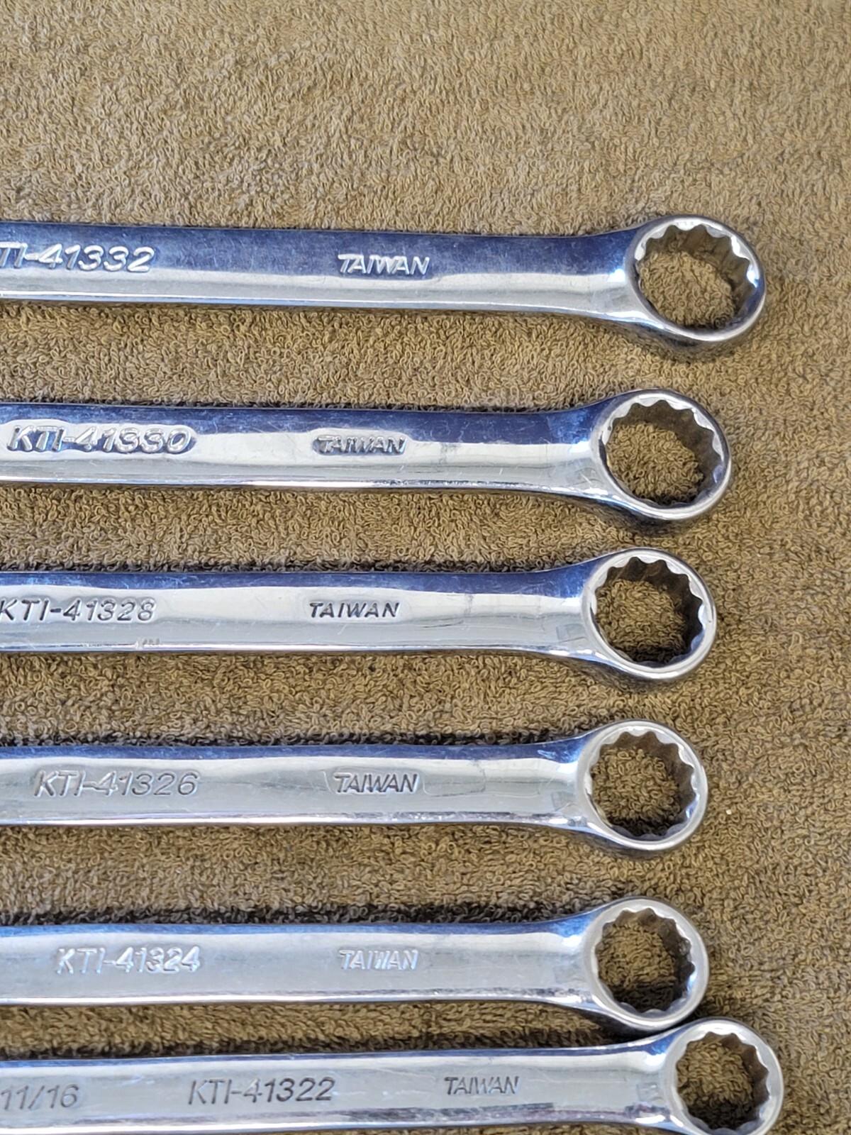 K Tool KTI Sae Combination Wrench Set 1″ 15/16 7/8 13/16 3/4 11/16 1/2 3/8 5/16