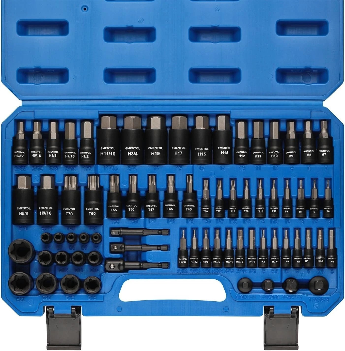 71-Piece Torx Bit & Hex Bit Socket Set, Master SAE/Metric Bits, 1/4″, 3/8″ an…