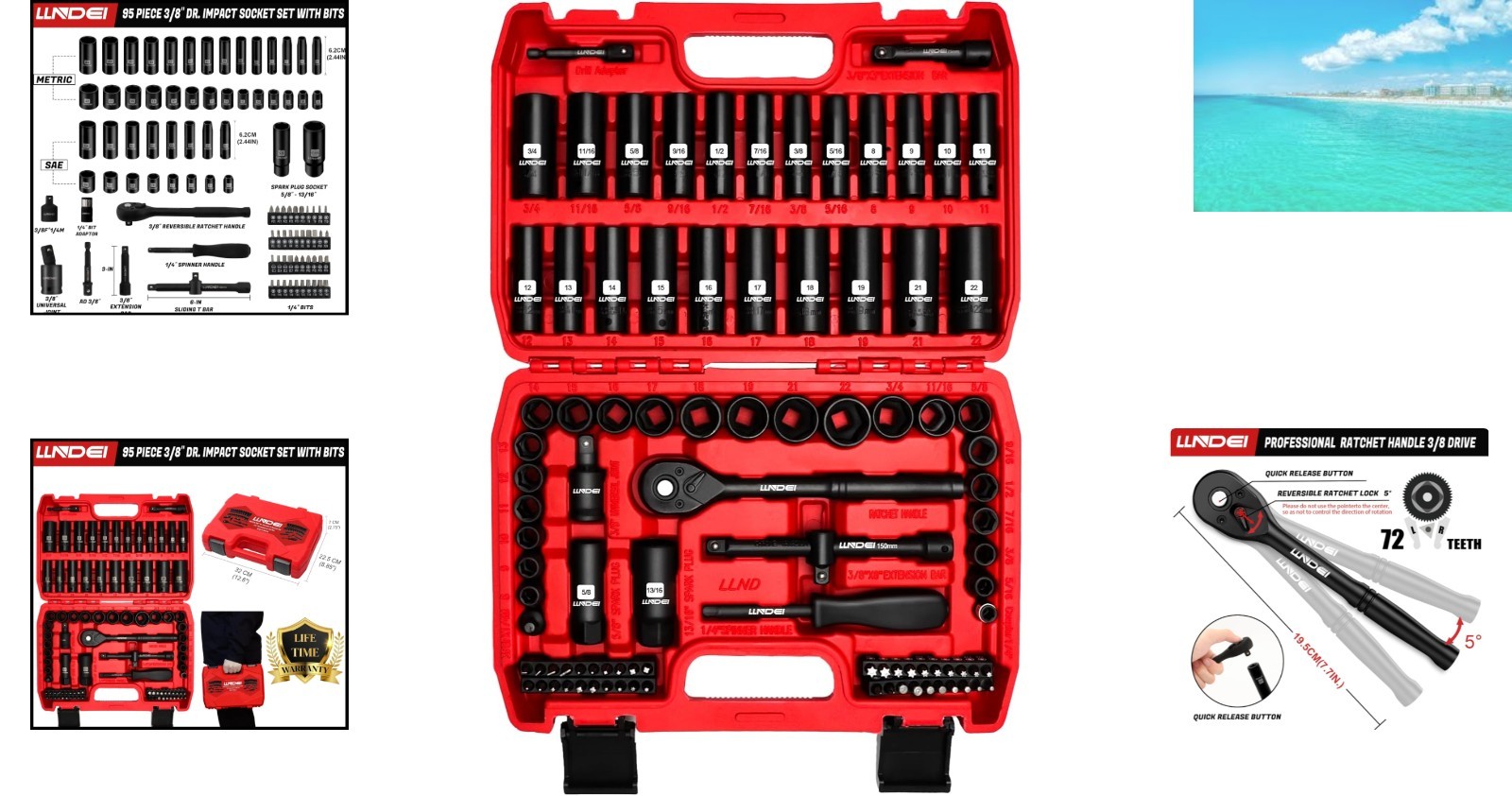 Lifetime 95-Piece Chrome Vanadium Socket Set with Corrosion Resistance