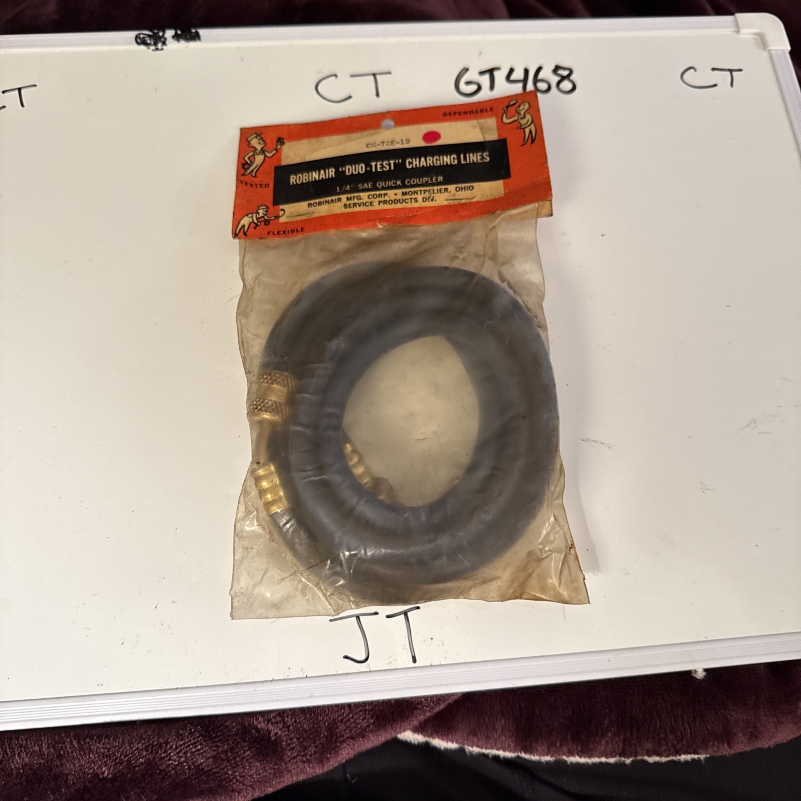 NOS Robinair Duo-Test charging lines CH-72E-IB 1/4″ SAE Quick Coupler Nos OEM