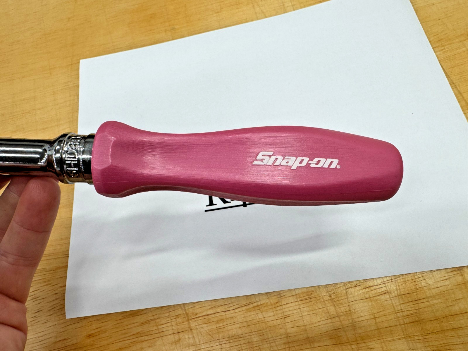 Snap-on Tools USA PEARL PINK 1/2″ Drive Hard Grip Ratchet SHD80APP RARE NOS