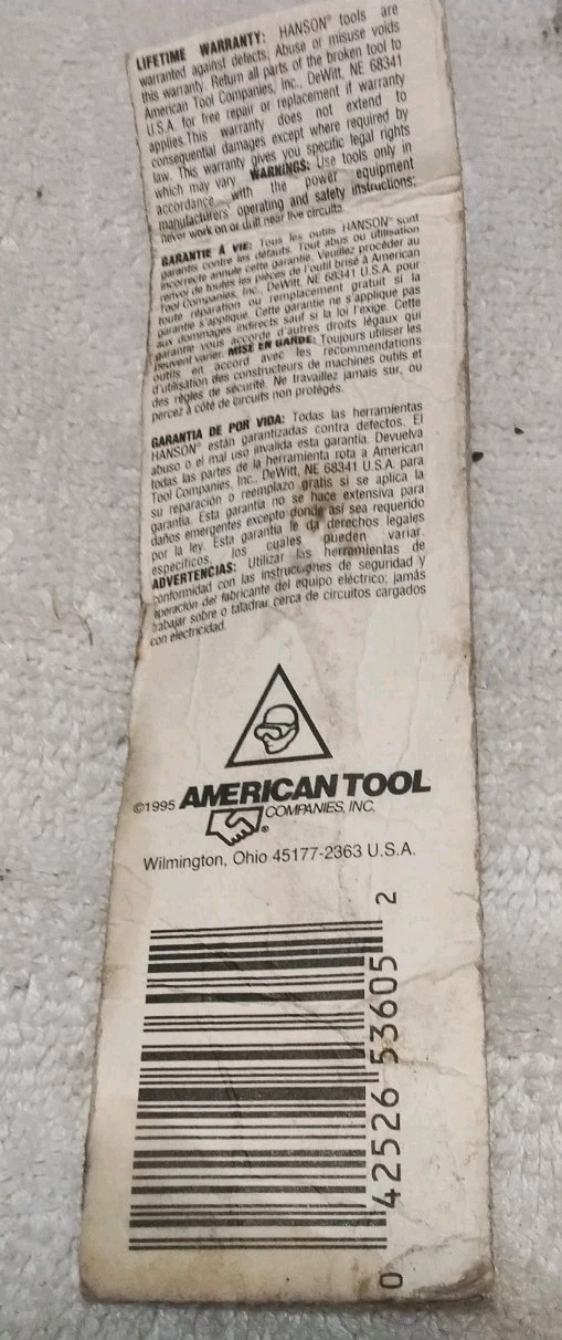 7Pc HANSON-IRWIN-HANSON ASSORTED STRAIGHT SCREW EXTRACTOR SET #4-#5 USA-MADE