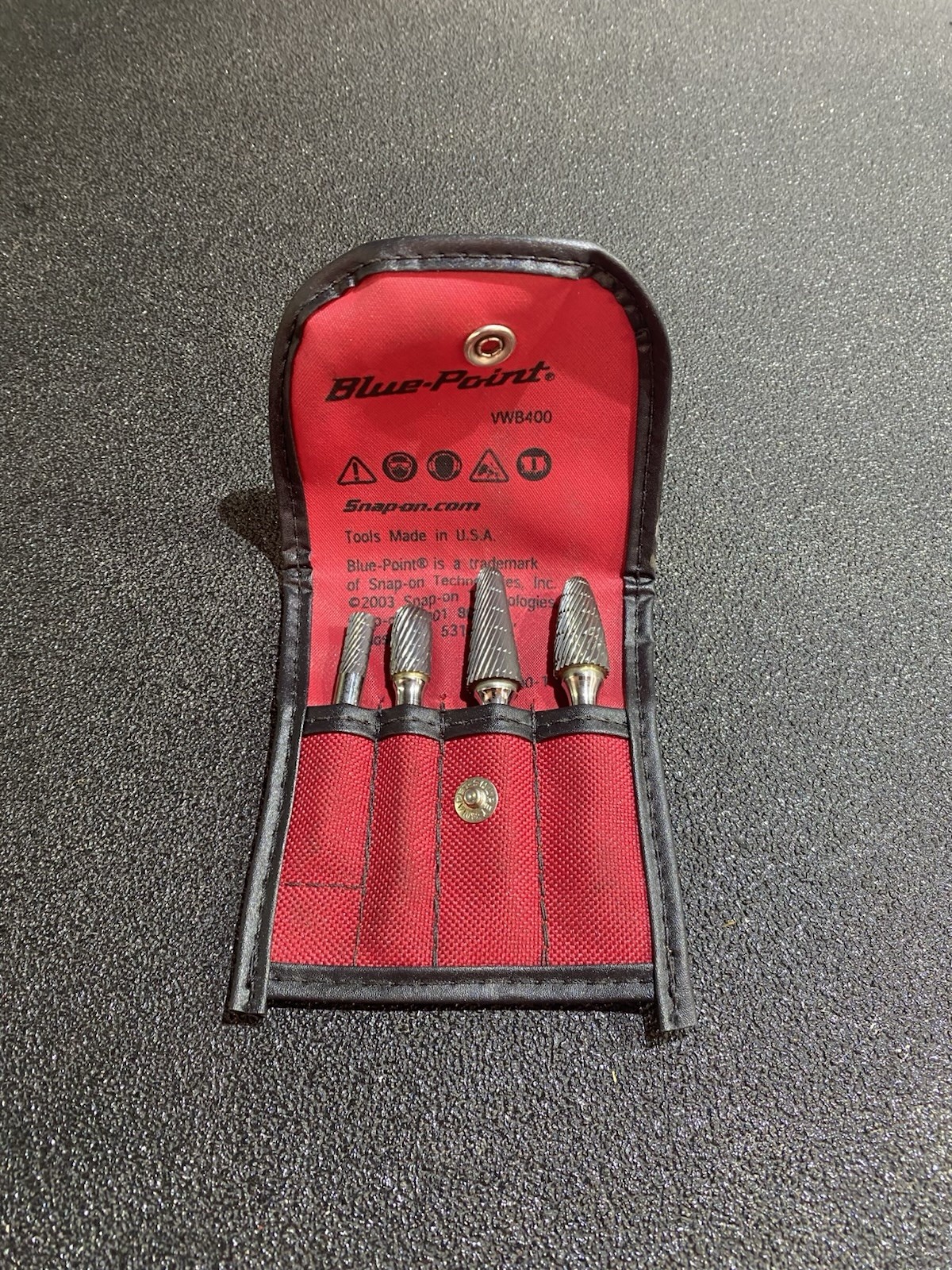 Snap-On VWB800C 8 Piece Solid Carbide Burr Set Original Bits Made in USA