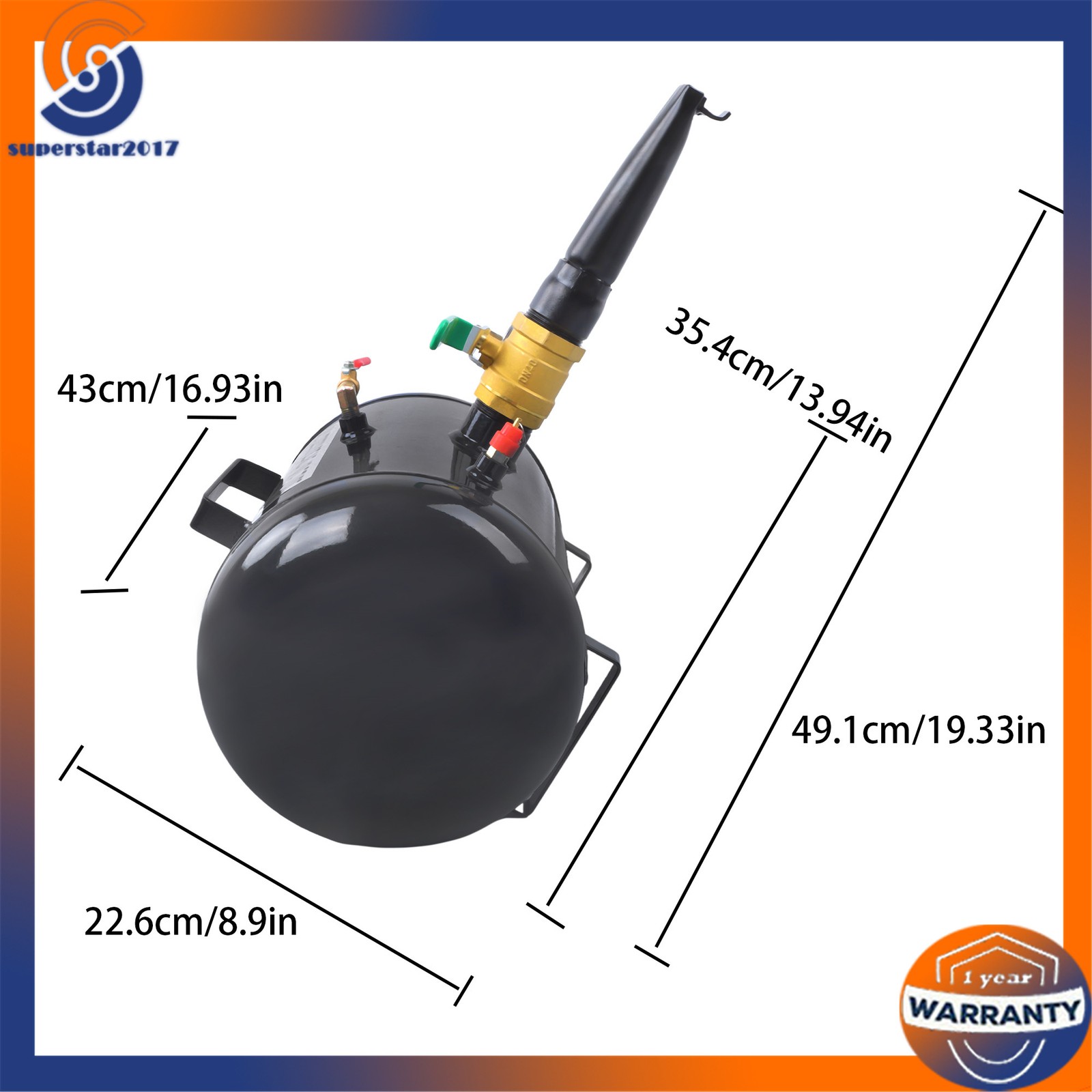 New 5 Gallon Air Tire Bead Seater Blaster Tool Seating Inflator Truck ATV 145PSI