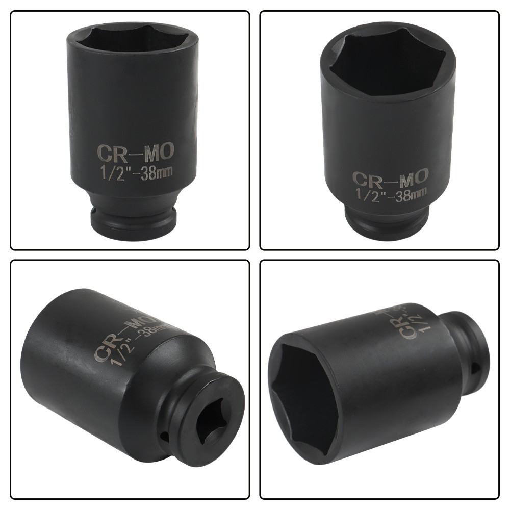 Labwork 9Pcs Deep Impact Socket Set Drive Metric Axle Hub Nut Socket 6 Point
