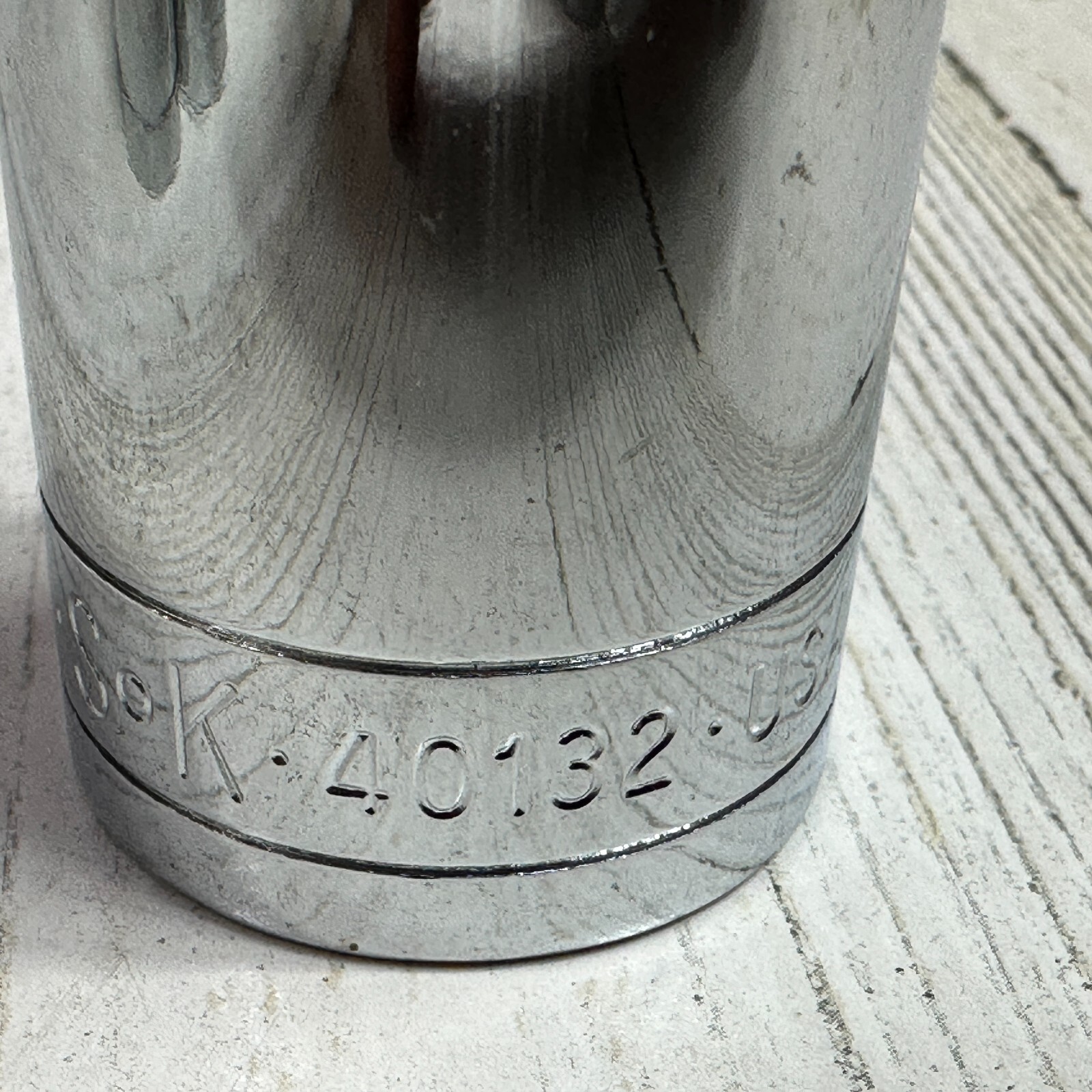 1” SK Tools USA 1/2” Drive 12 Point SAE Chrome Standard Socket NOS 40132 Inch