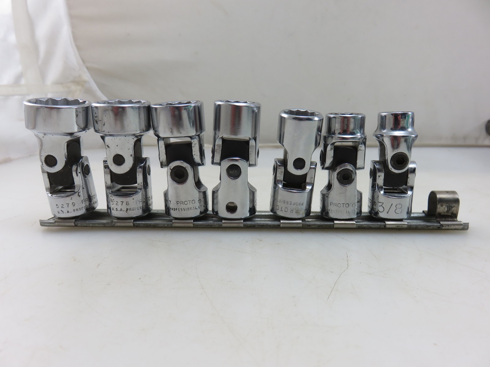 Proto Professional Swivel Universal Joint Socket Set 7pc 3/8″ Dr. 3/8″-3/4″ USA