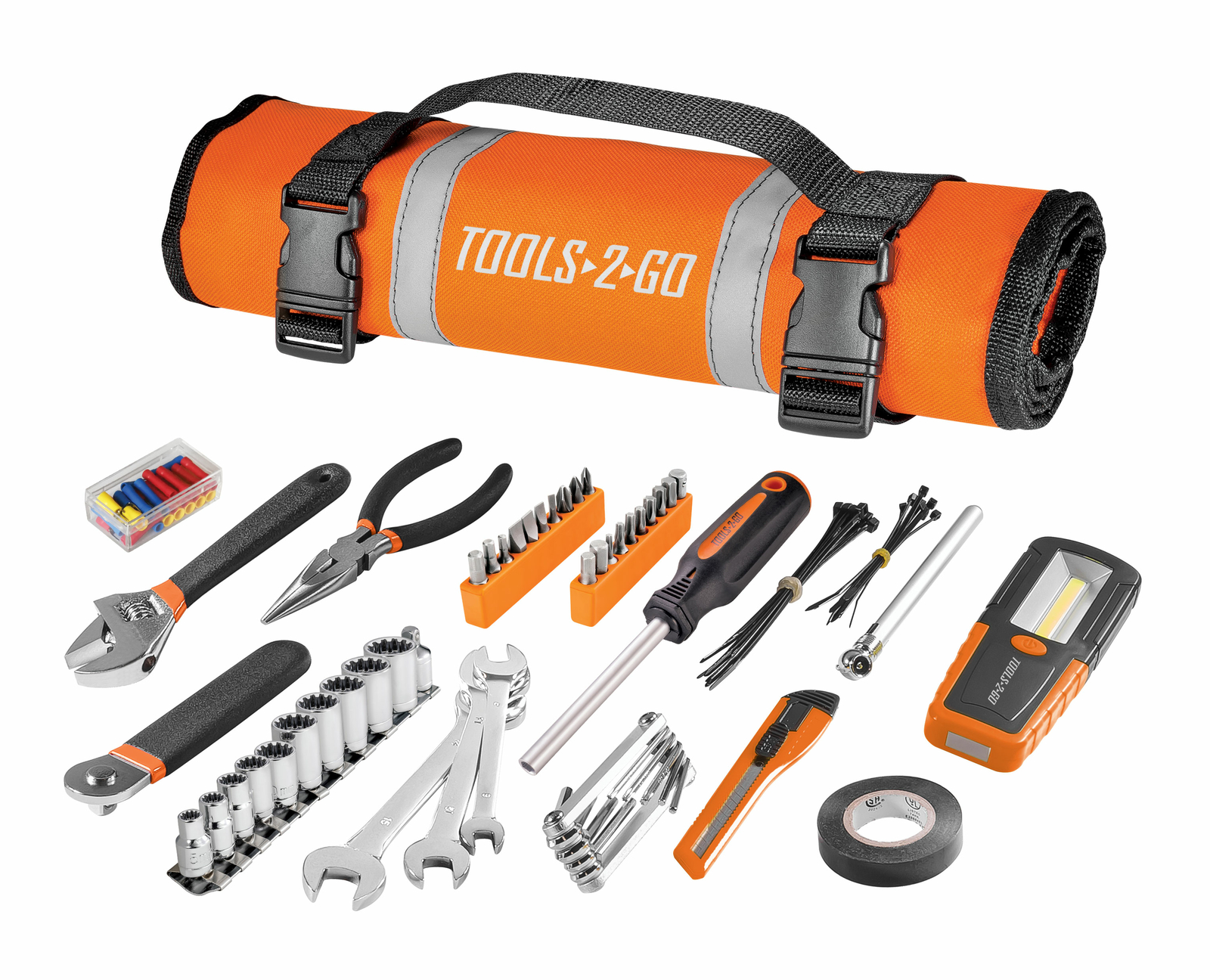 Tools2Go 83 Piece Tool Set with Roll-Up Pouch for Motorcycle, Auto, ATV – 240119