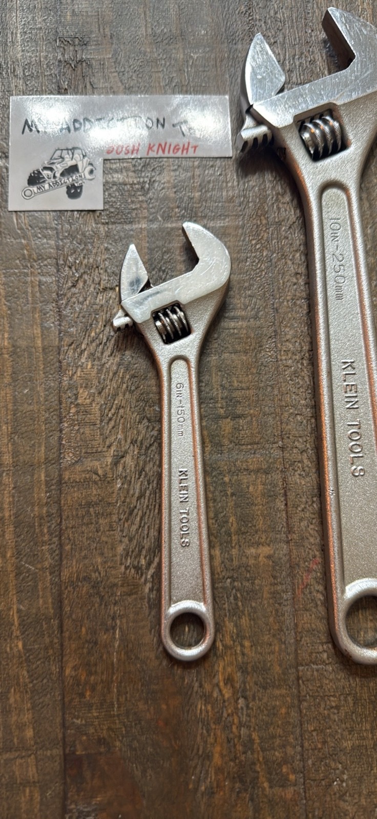 Klein tools adjustable 3 piece wrench set no owner markings all work great