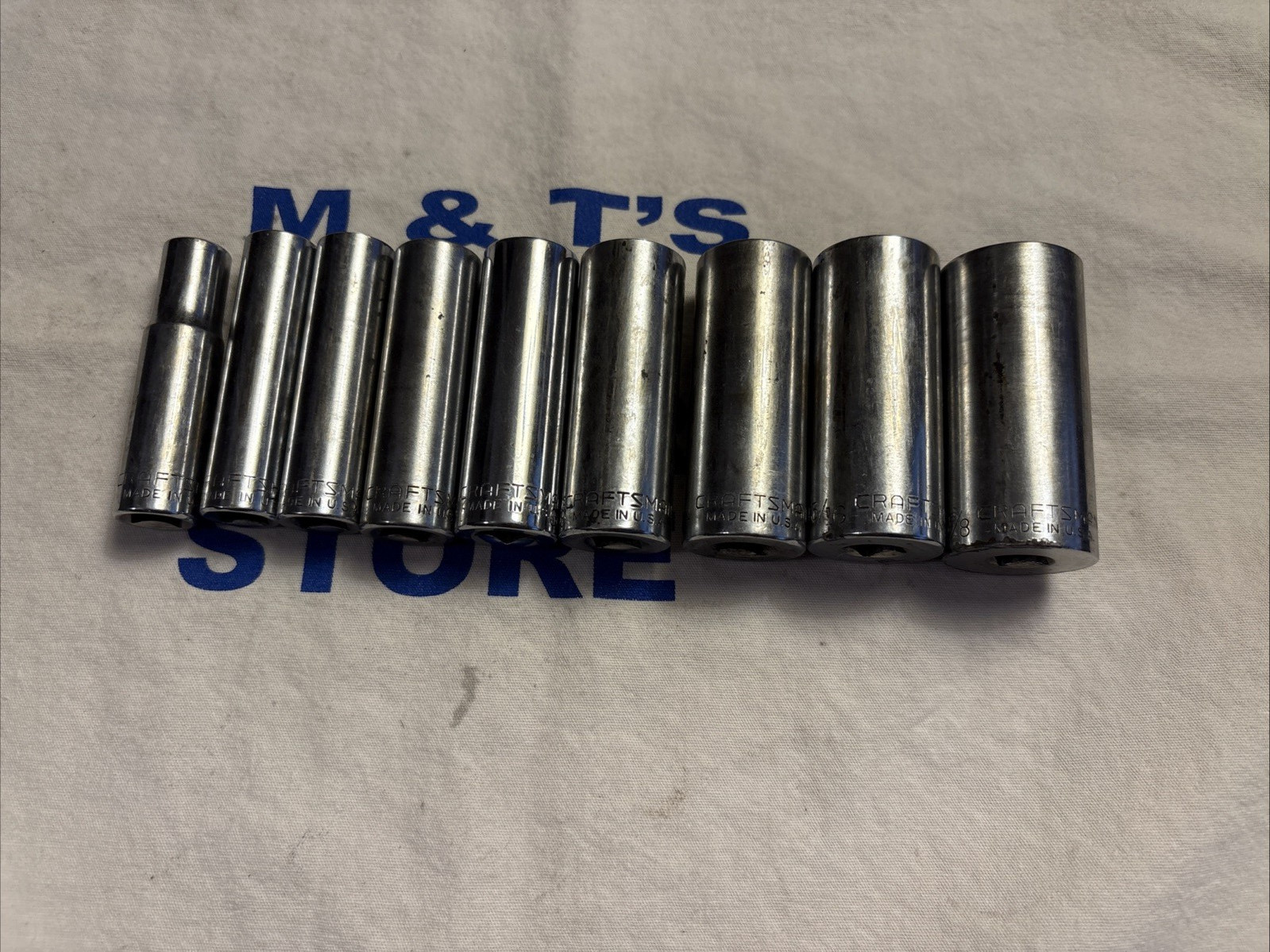 Craftsman USA 3/8″ Drive 9pc 6pt Deep Socket Set -V- & -G- Series 3/8″ – 7/8″