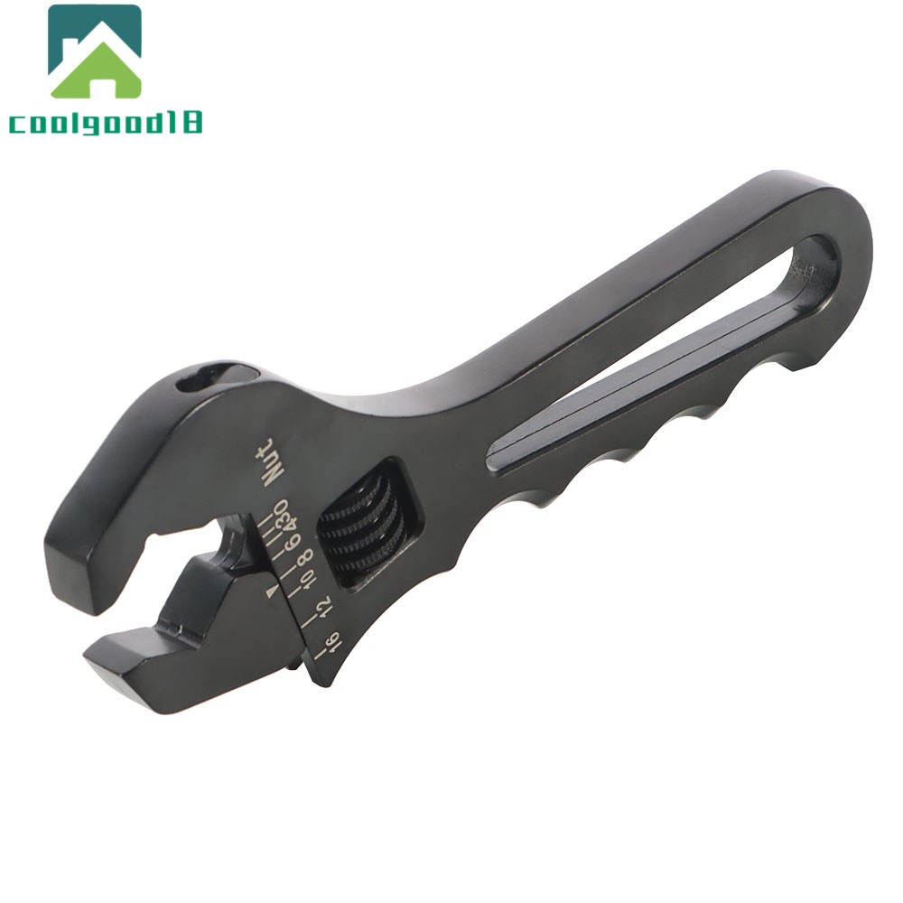 Adjustable Wrench Black Aluminum Tool Spanner for Hose End Fitting 3AN-16AN