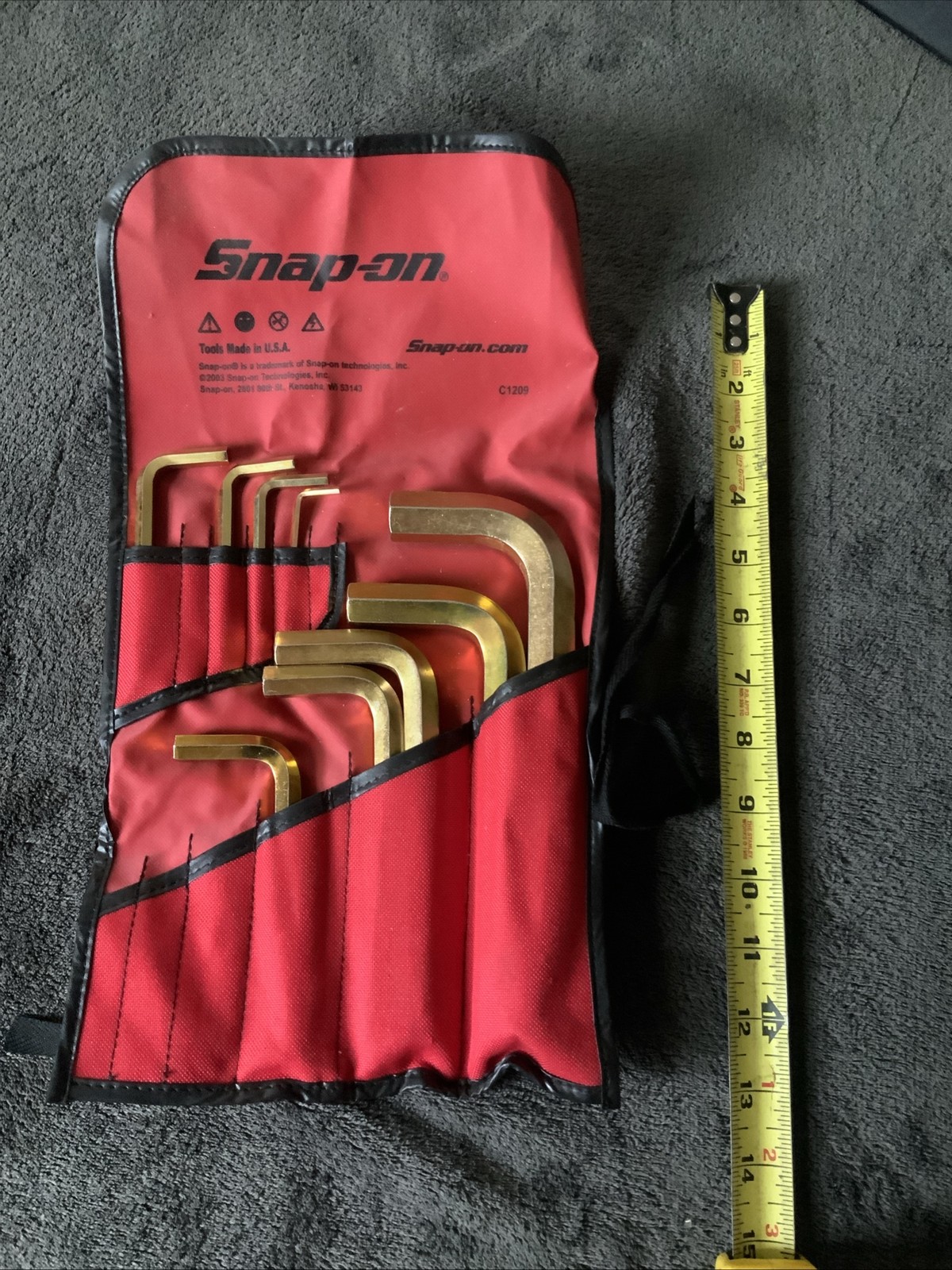 Snap On Hex Key Set, Missing Couple…see Pics….in Canvas Case….