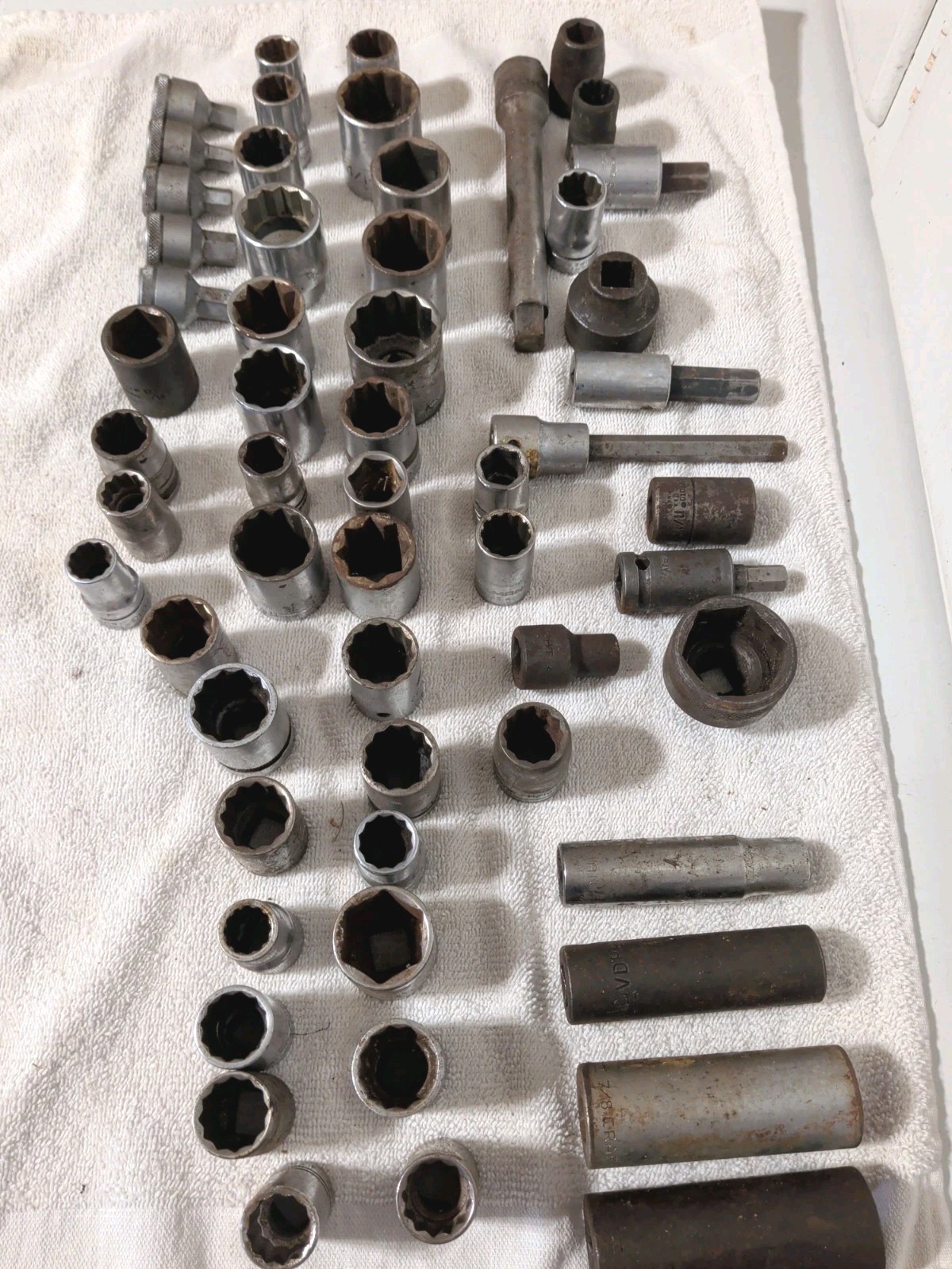 Vintage Sockets USA Made Tools 57 Pcs 1/2″ Drive Mac, Craftsman, Proto, Etc.