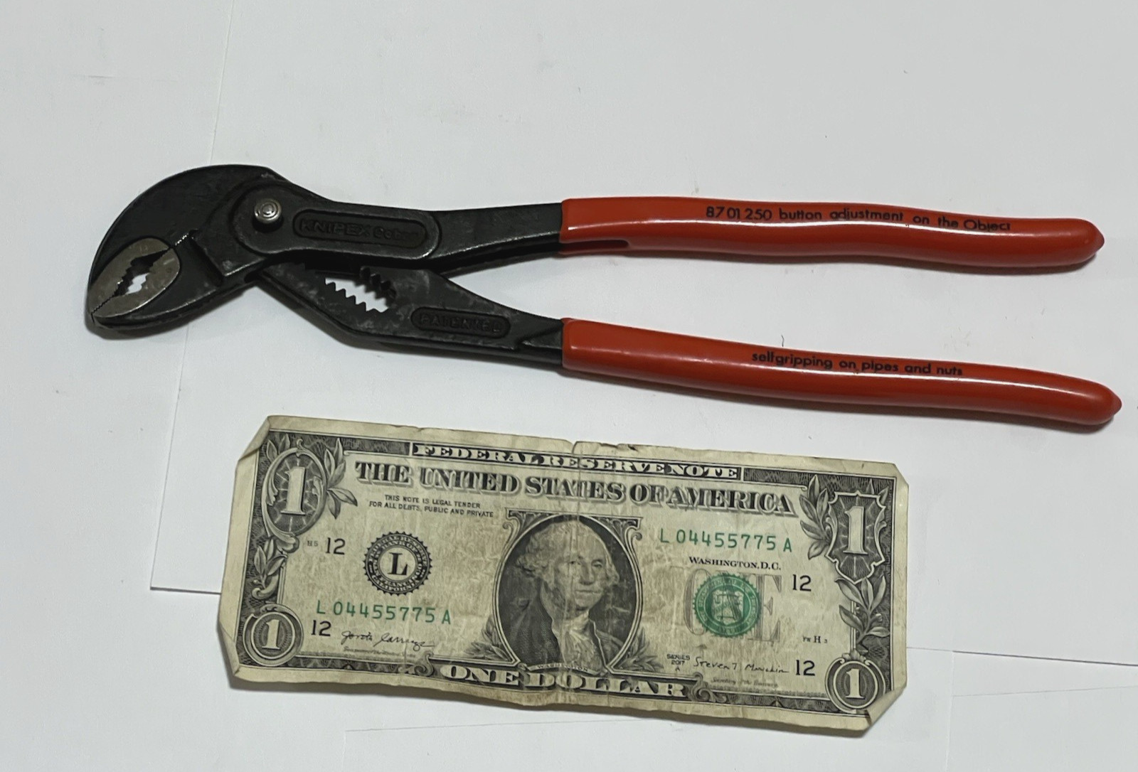 Knipex 10″ Cobra Pliers Wrench 87 01 250 Water Pump Pliers Made in W Germany