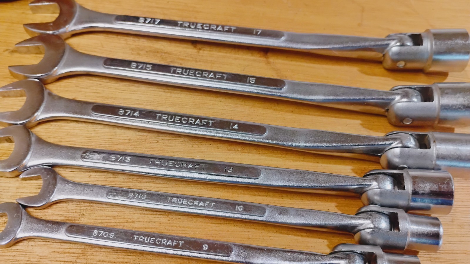 Vintage 6Pc TRUECRAFT Metric,Saltus,Flex Head Wrench Set 12 Pt. 17,15,14,13,10,9