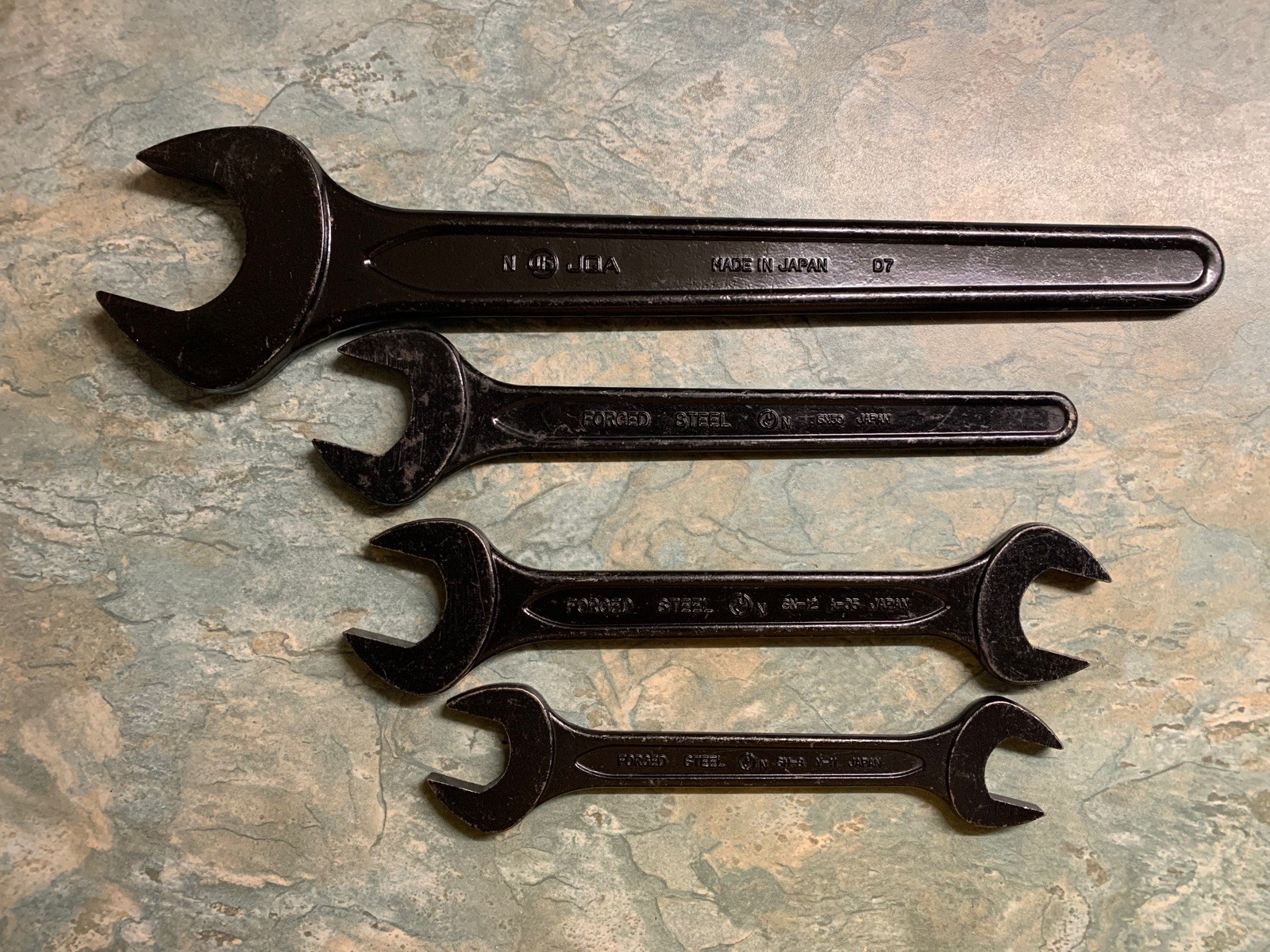 ASH asahi open ended 41 27 24 22 19 mm spanner wrench JAPAN set tools