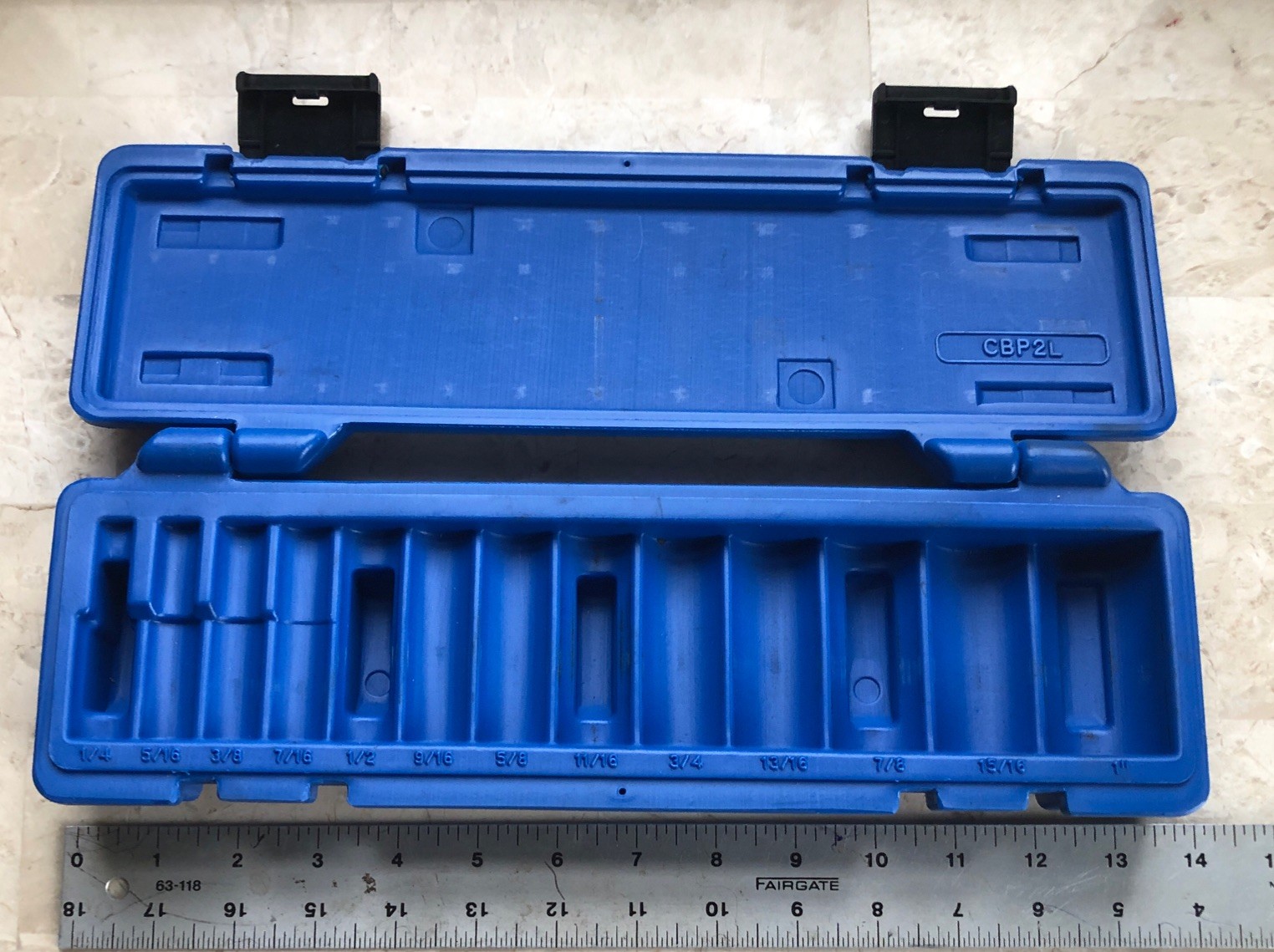 CORNWELL BLUE POWER No. CBP2L SOCKET SET BOX: BOX ONLY NO SOCKETS INCLUDED