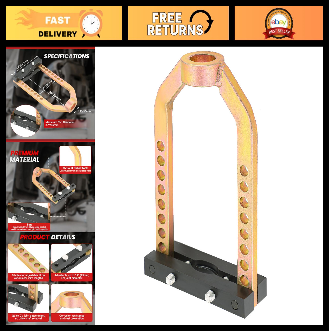 Universal CV Joint Puller Tool – 9 Holes Axle Separator Remover for Easy Repairs